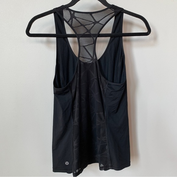 Lululemon Black Racer Back Tank Top With Lace Back Size S - Picture 4 of 4
